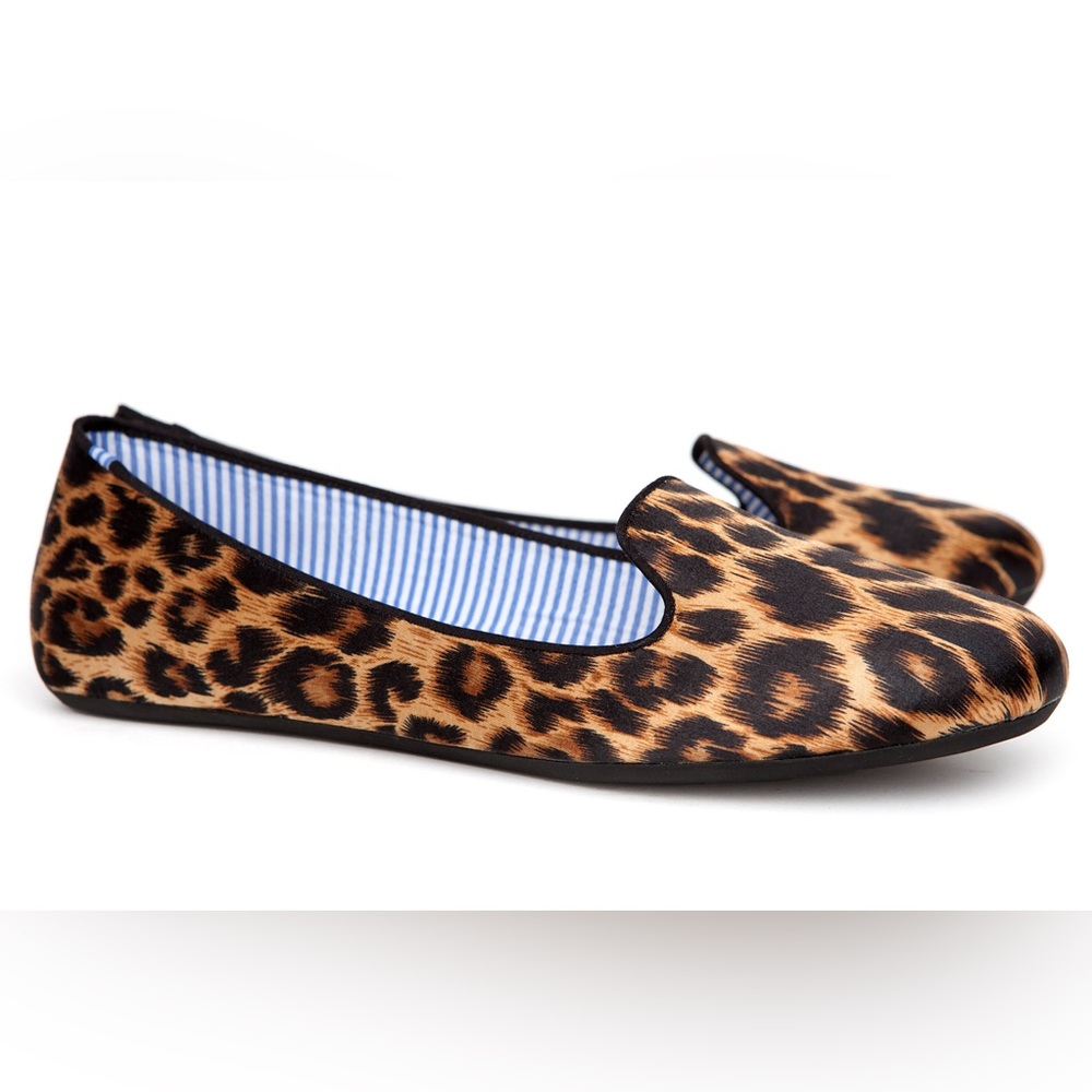 Charles Phillip Satin Leopard-Print Loafers 🐆